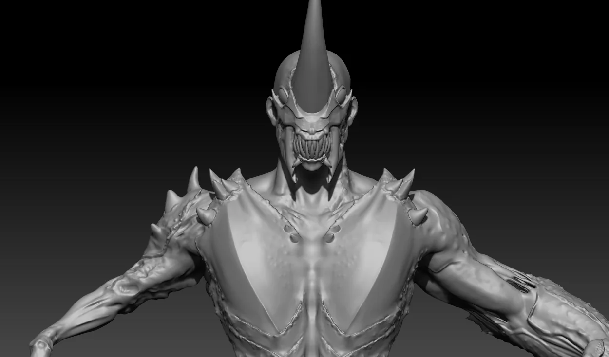 Armored horned creature sculpt
