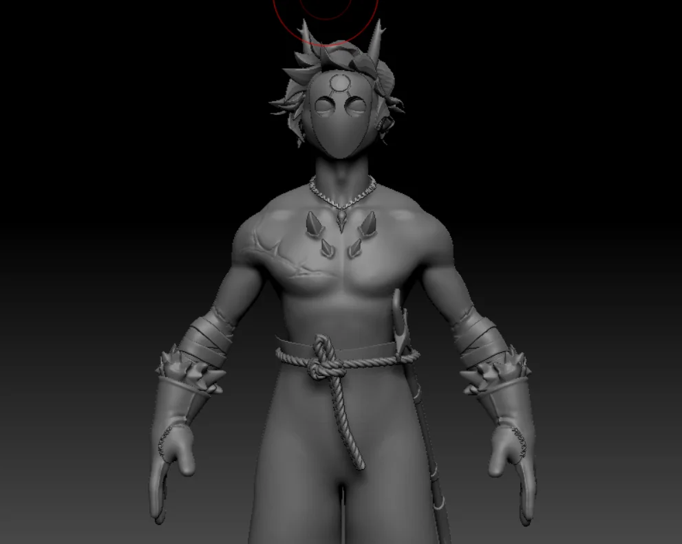 Fantasy demon sculpt, front view