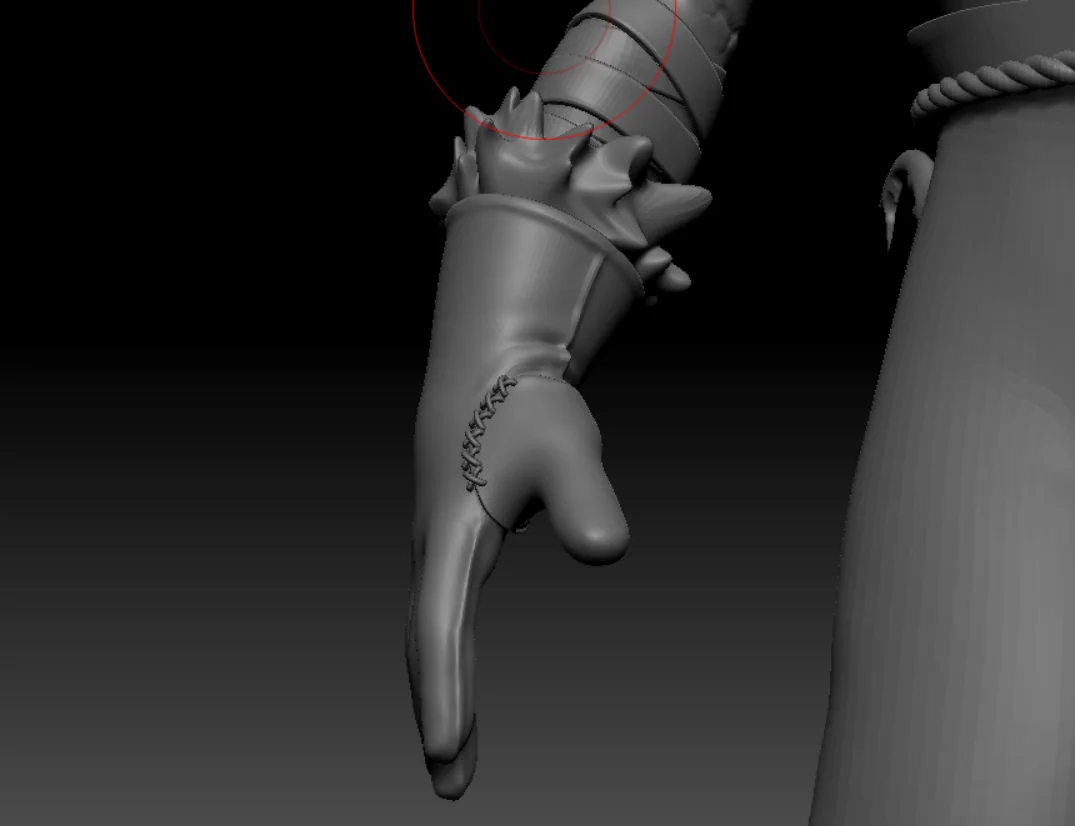 Hand and cuff sculpt detail