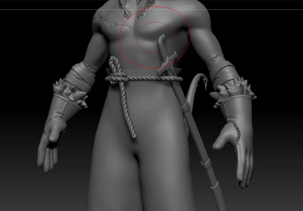 Costume, rope and glove detail