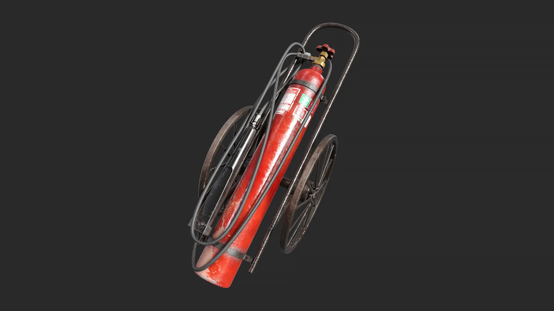 Wheeled fire extinguisher alternate render