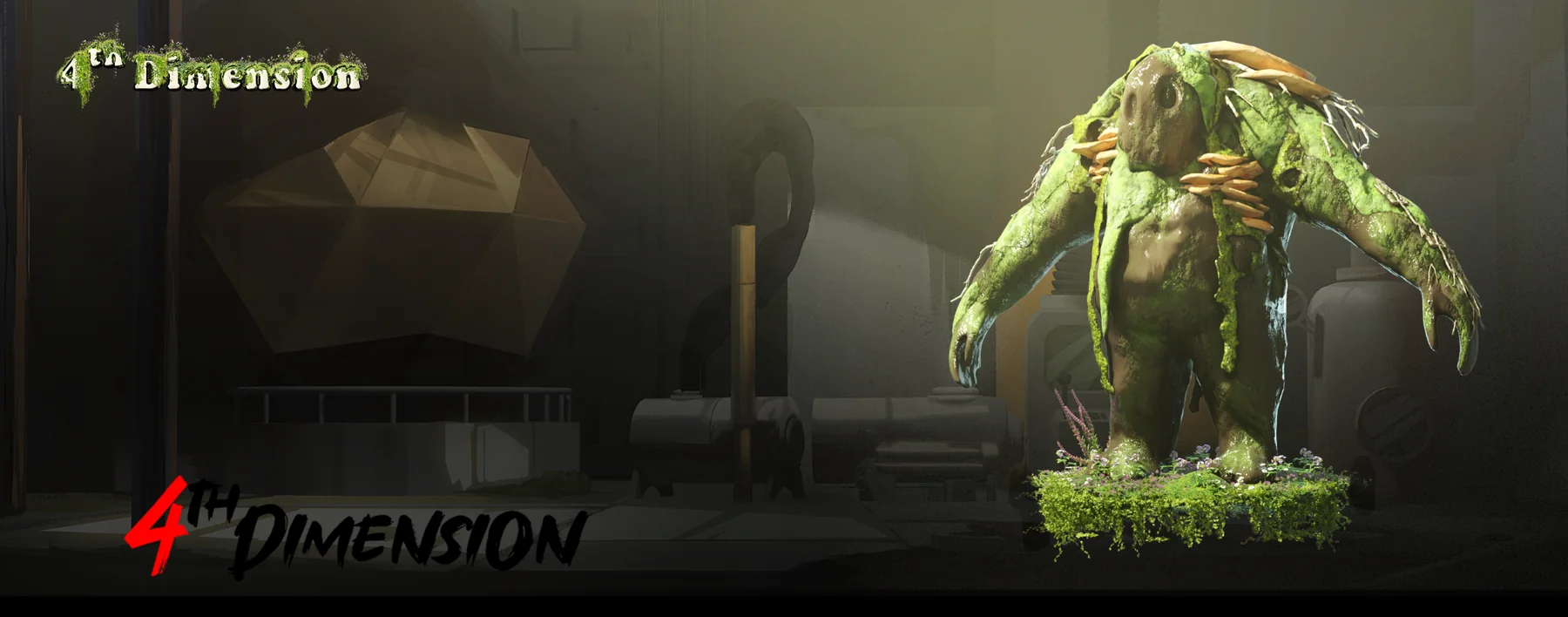 Green fungal humanoid creature presented in a game environment