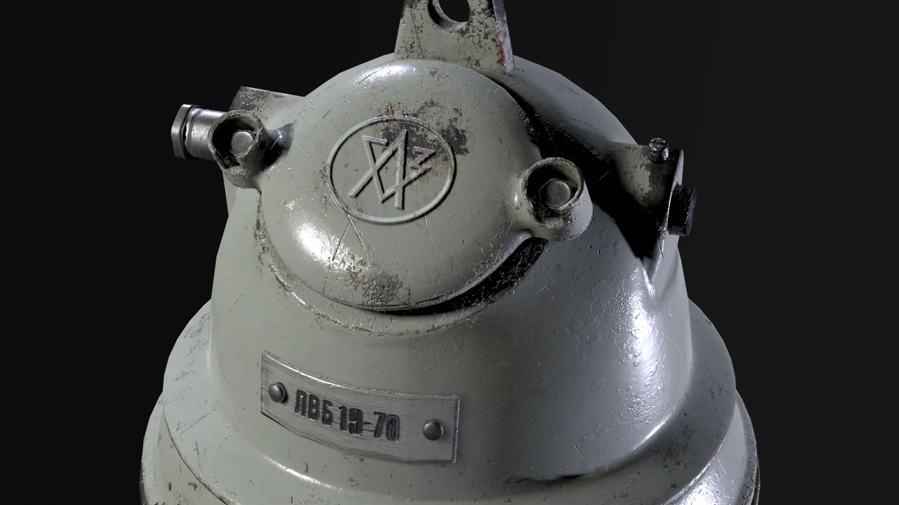 Gas lamp top detail render