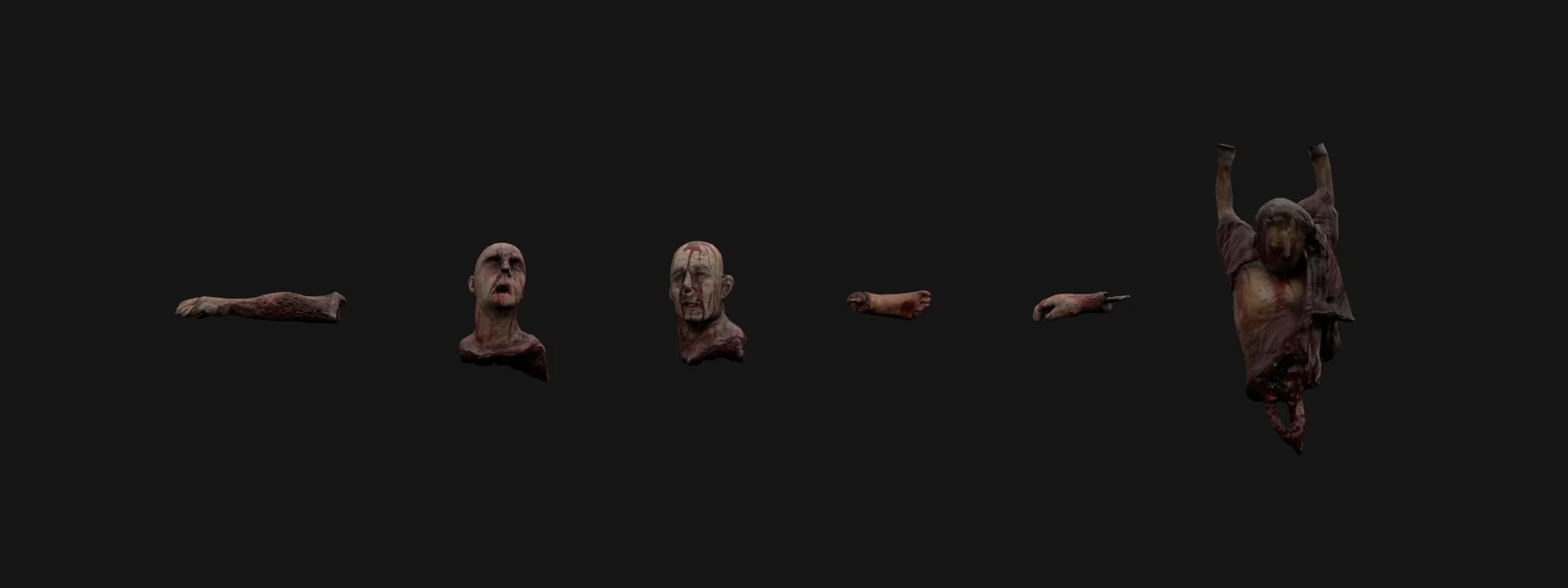 Zombie assets back views