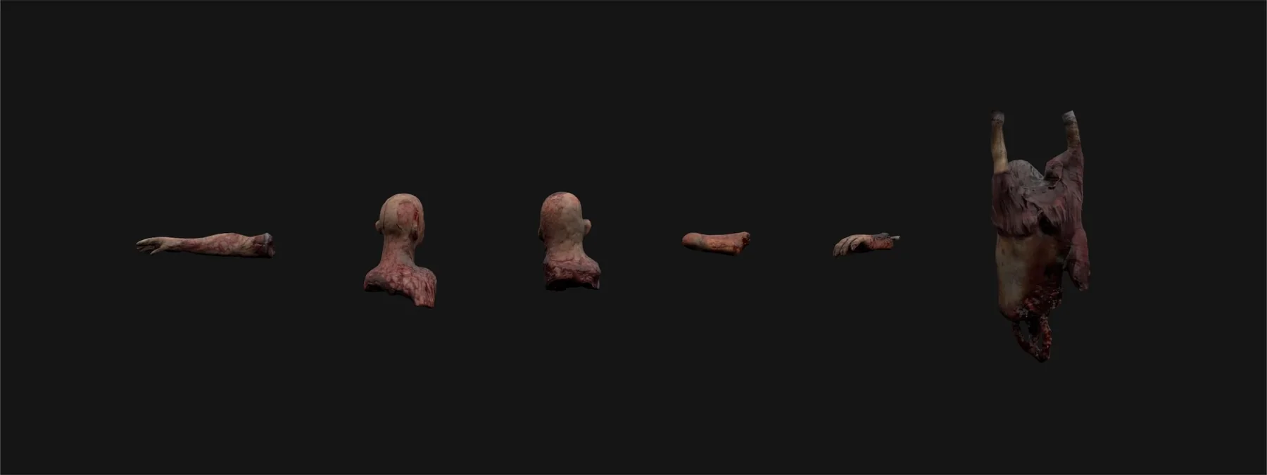 Zombie assets front views