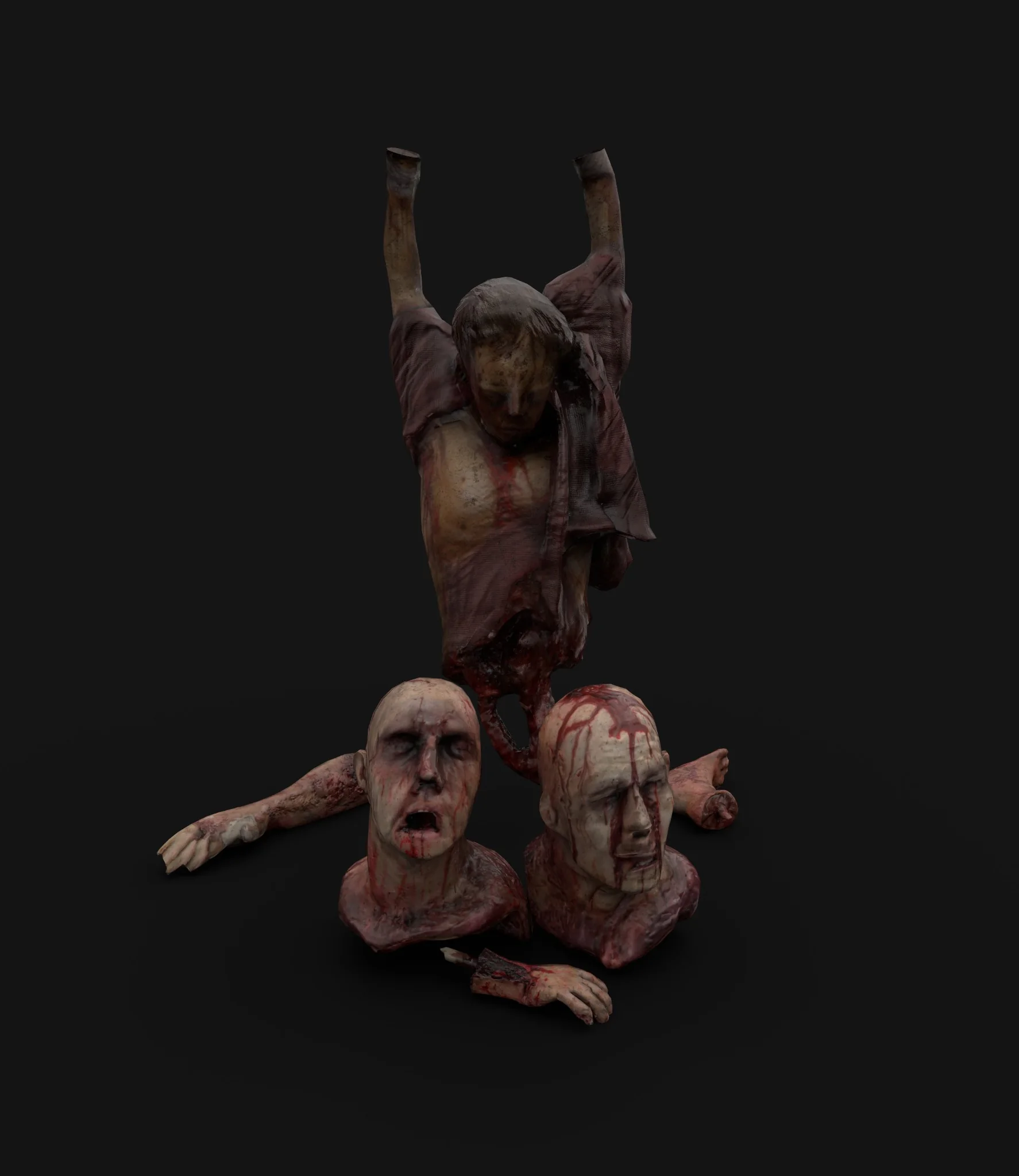 Zombie and corpse prop pack composition